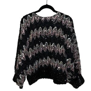 VINTAGE Matinee Sequin 80s Party Top - Union made in Canada